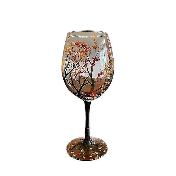 Four Seasons Tree Vinglas Elegant Handmålat Vinglas Glas - ZZY