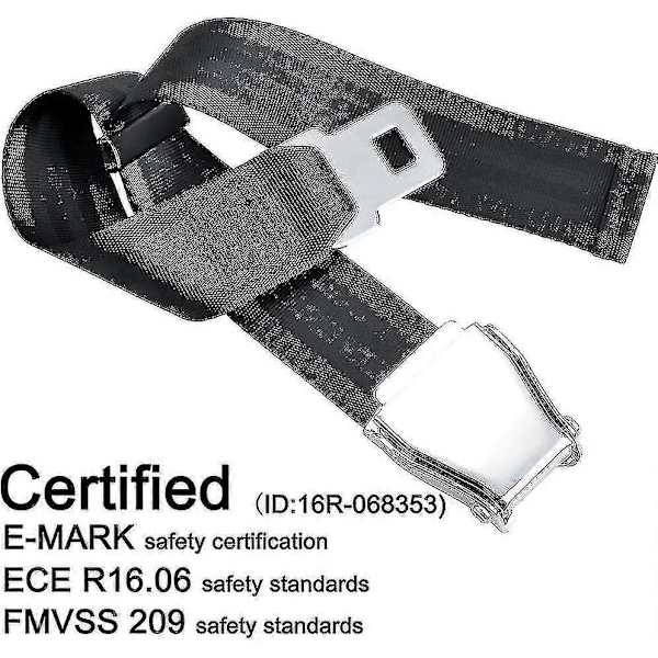 Forlænger til flysikkerhedssele E4-certificeret, justerbar fra 15,2 cm til 81,3 cm.