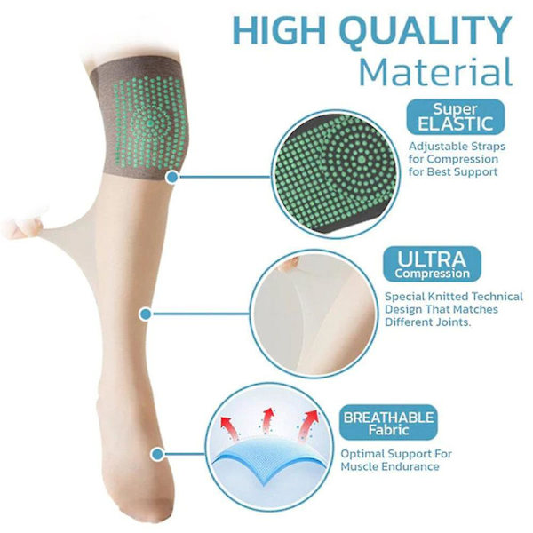 Long Tube Silkkisukat Naisten Mugwort Mukavat Muotoilevat Ohuet Joustavat Sukat Liukumattomat Polven Reisi Sukat Skin Color 3 Pairs