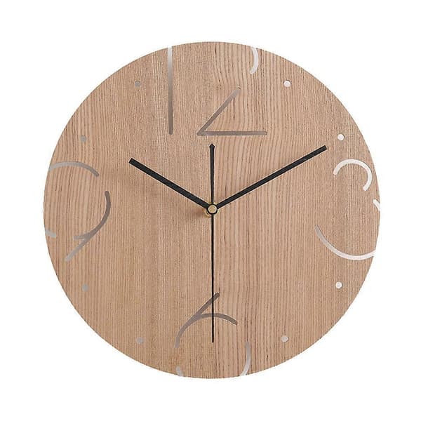 Väggklocka Stor Storlek Nummer Tyst Modern Formdesign Khaki 29,5 x 29,5 x 2,5 cm Tidsvisning 1-pack