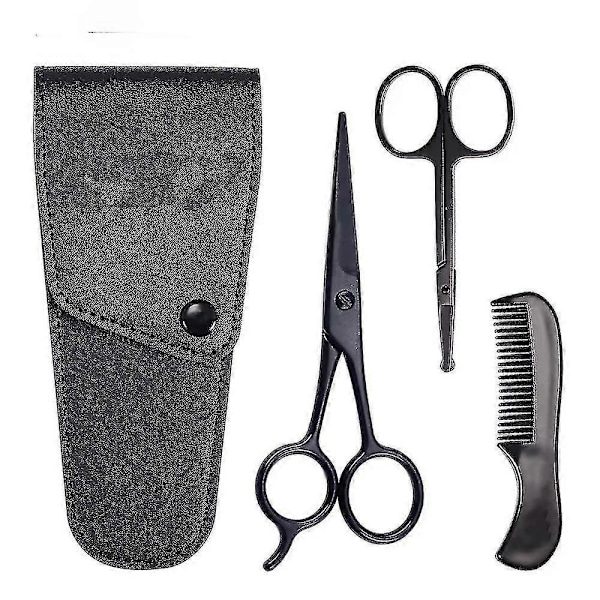 Botao Skäggsax/Nässax/Mustaschkam Multifunktionell Grooming Kit Presentförpackning Skäggtrimningssax Kit Trimning Näshår För Män Med Förvaring