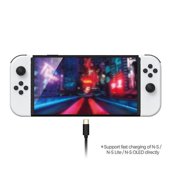 NS OLED Spillkonsoll Hurtiglading Fire Bull Strømadapter for Switch