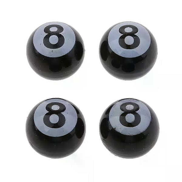 4 stk. 8 Ball Hjul Dekktrykk Luftventilhetter For Bil-Lastebil