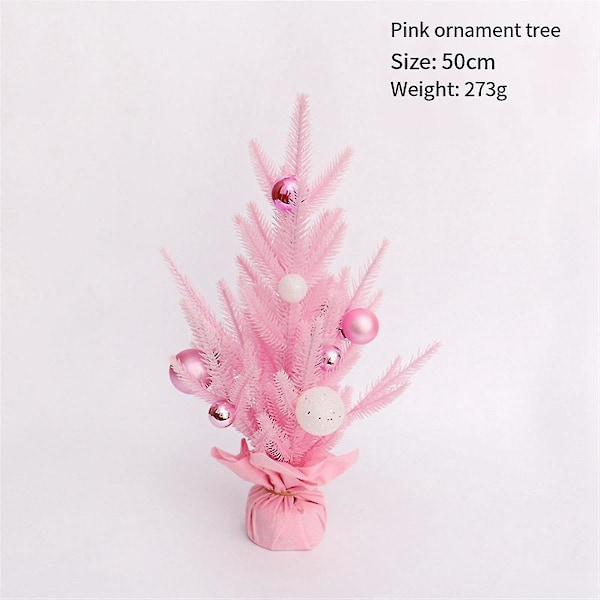 Miniatyr Julgran, konstgjord liten bordsdekoration Rosa Julgran med julkula Semester Vinter Par