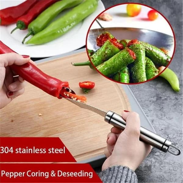 2 stk. Pepperfrøfjerner, rustfritt stål Pepperfrøfjerner Q