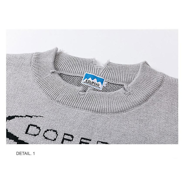 Retro Villa Racing Letters Neule Hiphop Pariskunta Neuleet black M