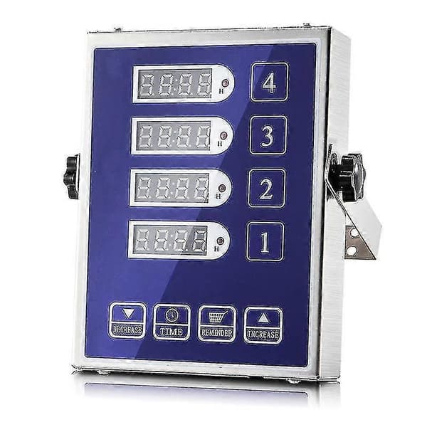 Kommerciel 4-kanals Køkken Timer Restaurant Timer Høj Alarm Madlavnings Påmindelse Rustfrit Stål Clea