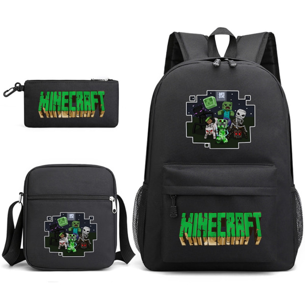 MINECRAFT reppu koululaukku lapsille pojille tytöille peli printed opiskelijoiden kirjalaukku koulutarvikkeet Dark Grey