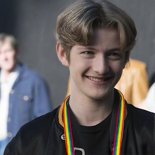 2 stk. Regnbue Hals Snøre, Regnbue Snøre Halsrem, Nylon Hals Snøre Rem, Badgeholder Halsrem Nøglering til LGBT Pride Fest Dekoration,