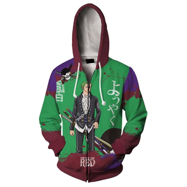 2023 ny anime One Piece casual dragkedja huvtröja 3D digital utskrift cosplay style 3 L