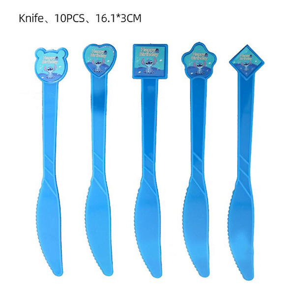 Lilo & Stitch Tema Födelsedagsfest Dekoration Barnleksak Present Latex Aluminiumfolieballong Engångsservis Evenemangstillbehör Knife - 10pcs