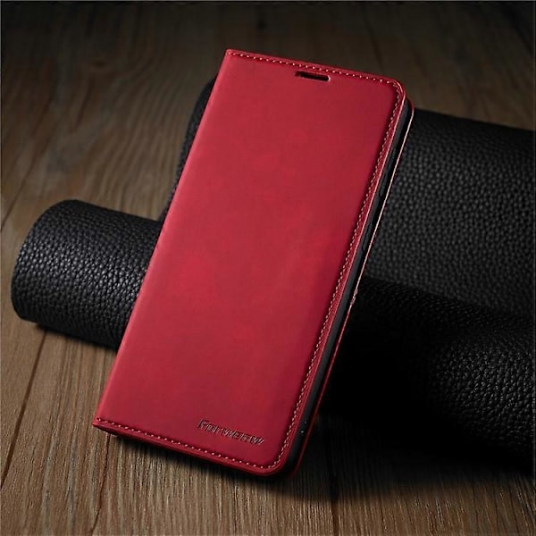 FORWENW Kompatibelt för Samsung Galaxy S23+ Hudvänligt Läder Mobiltelefonfodral Ställ Fantasy Series Flip Plånboksfodral Red