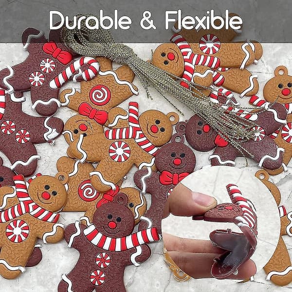 Julgransdekorationer Pepparkaksgubbar (b, Stil) 12 Stycken bd