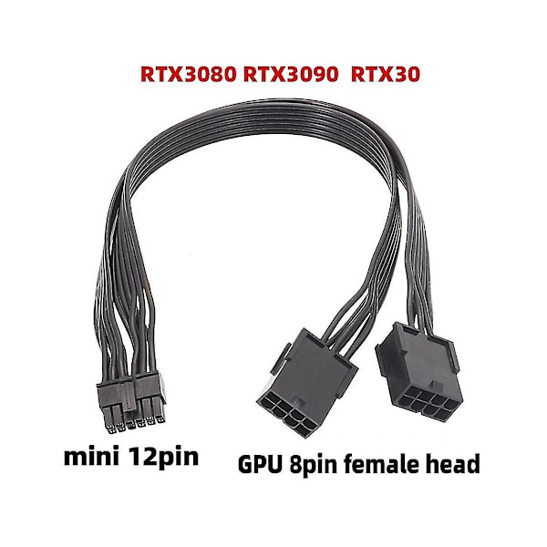 1kpl Dual Pcie 8 Pin Naaras Mini 12 Pin Uros Gpu Virtasovitin Kaapeli Geforce Rtx3080 Rtx3090:lle