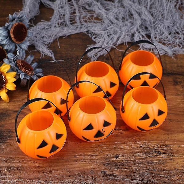 6 stk Halloween Gresskarbøtte Knask Eller Knep Godterikurv Godteriholdere For Jenter Gutter Halloween Festutstyr uu