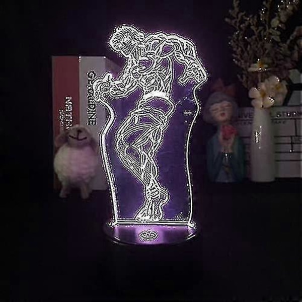 Anime 3D LED Lys Nattklubb Atmosfære Dekor Baki The Grappler Baki Hanma Barnerom Lavalamp Xq-3d6-114-ZZY