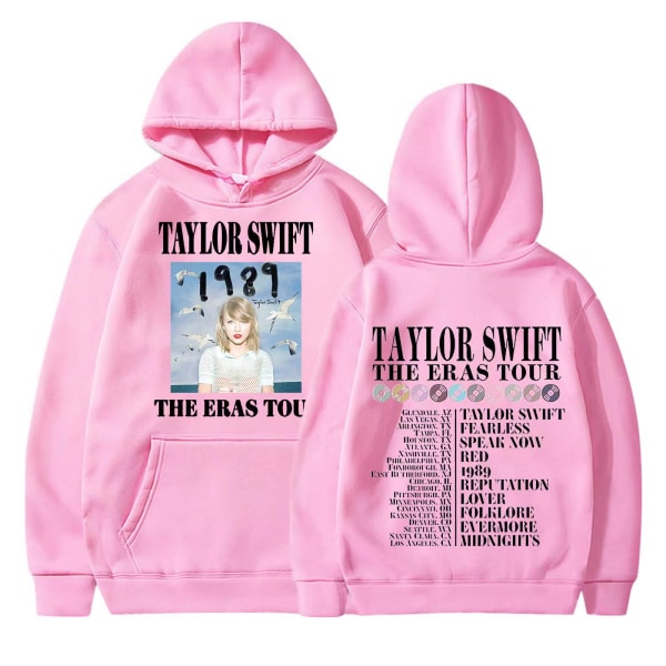 Taylor Swift the eras tour sweatshirt til mænd og kvinder med hættetrøje pink M