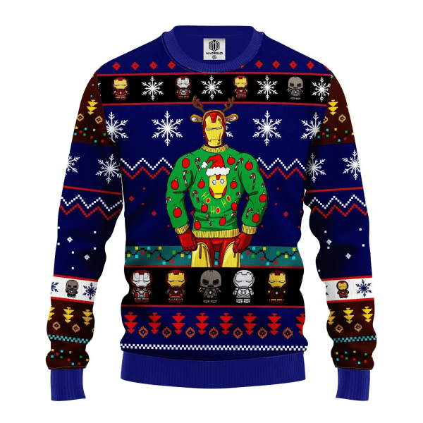 Merry Christmas Ugly Sweatshirt Iron Man Sweater 3D Print Mönster Kläder Topp 2024 Ny Casual Höst Vinter Män Dam Pullover style 2 4XL