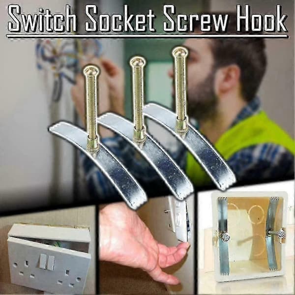10x Vægbox Reparationsskrue Stål Junction Fast Socket Monteringsboks Kassette