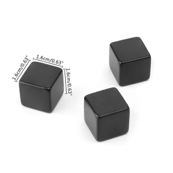 10 stk. 16 mm Blanke Terninger Sort Akryl Cube Brætspil Børnelegetøj DIY Sjov Og Undervisning