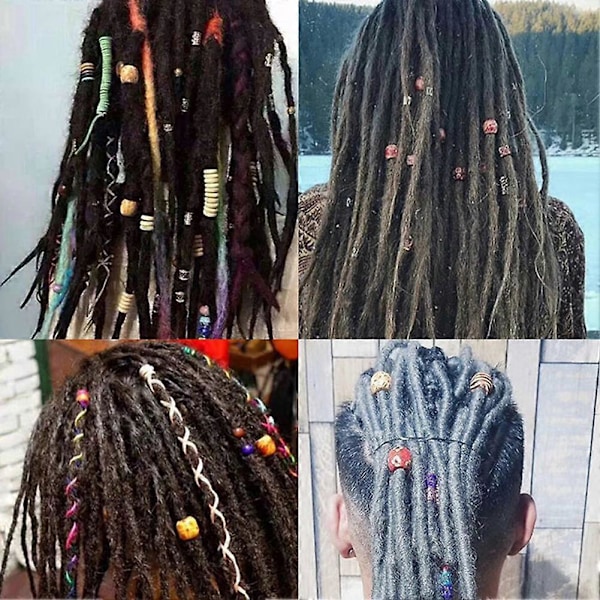 100 stk. Træperler Store Huller Blandet Til Macrame DIY Håndværk Smykkefremstilling