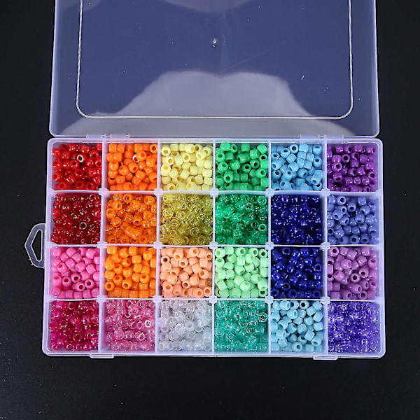 2880 Hålpärlor Regnbåge Plastpärlor 6 X 9 Mm 24 Färger 4 Stilar Runda Pärlset Lämpliga För DIY
