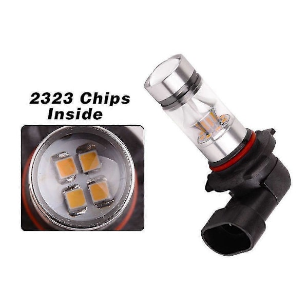 2x 9005 HB3 6000K 100W 2323 LED Projektor Dimljus Körljus Lampor Vit