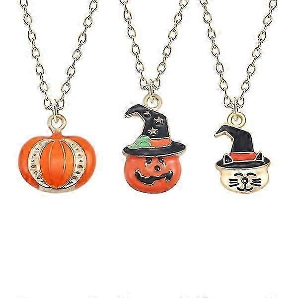 3-pack Pumpahatt Hänge Halloween Halsband