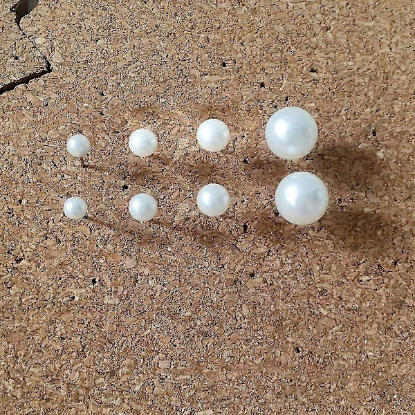 400 stk Små Perlehoved Push Pins Kort Tommelfinger Tacks Opslagstavle Push Pins Hvide Metal Push Pins Dekorative Håndværk Tommelfinger Tacks Plastik Pushpins
