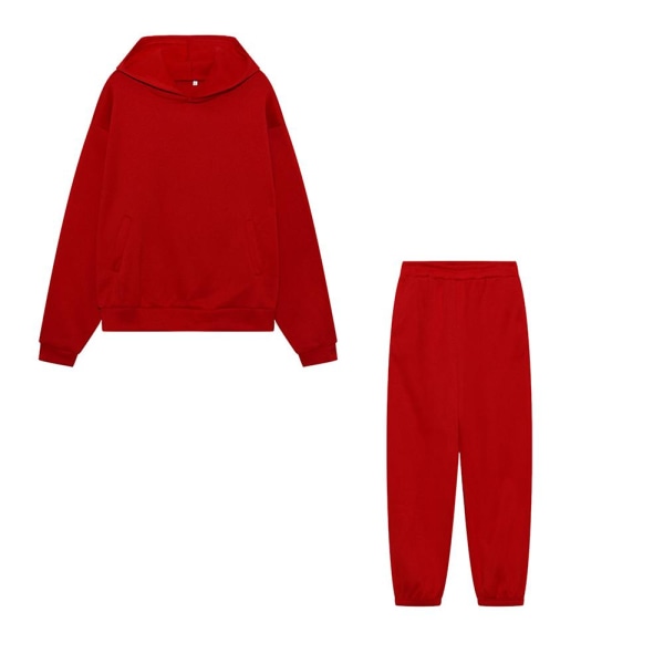 Huvtröja dam + byxor med elastisk midja Activewear Red 3XL