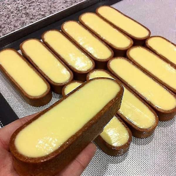 10 Pakk Oval Tart Ring, Perforert Bake Ring, Bakst Ring, Rustfritt Stål Kake Tart Mold Ringer, Baki