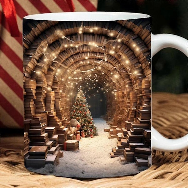 3D Bokhyllkrus 33 cl - En bibliotekhyllekopp, bibliotekhyllekrus, kaffekrus for bokelskere, design