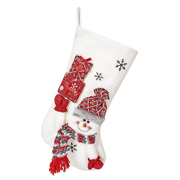 Joulusukka Lumiukko Joulupukki Poro Karkkisäilytyspussi Lahjapidike Sukat Pussi Joulun riippukoristeet Snowman