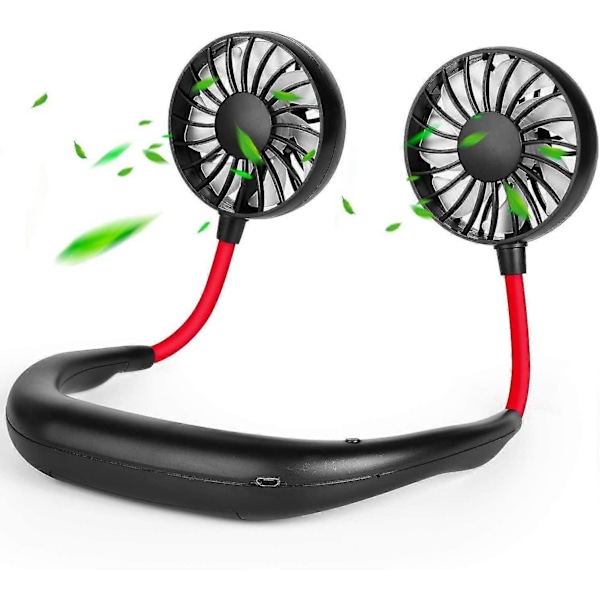 Kaulatuuletin, Ladattava Kannettava Mini USB-tuuletin, 3 Nopeutta 360 Astetta Säädettävä