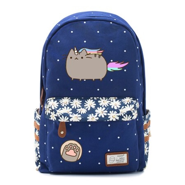 Fat cat mochila sød lærredstaske kawaii rygsæk ungdoms skuldertaske style 14