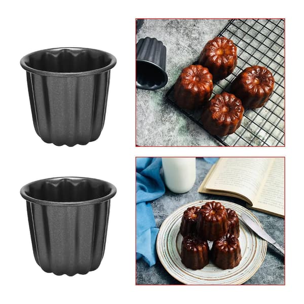 Caneléform, Canelé Muffinsform, 4 stk. Non-stick Caneléform Grå-svart Canelés