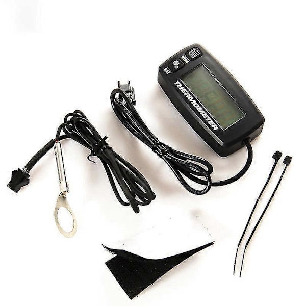 Digital LCD Motor Temperaturmåler Over-temperatur Alarm Med Sensor Rl-ts002 Til Motorcykel Dirtbike Atv Y