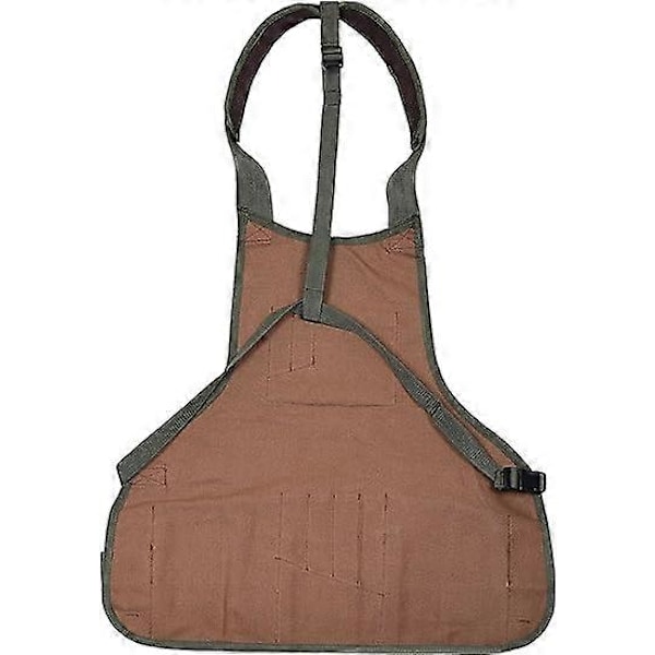 Supper Tool BIB Arbeidsforkle 16 Lommer Slitesterk, Duck Bomullslerret Verkstedforkle Med Komfortabel Skulderstropp