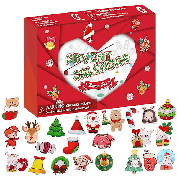 Jul advent nummer 24 Nedräkning Brosch Gåva