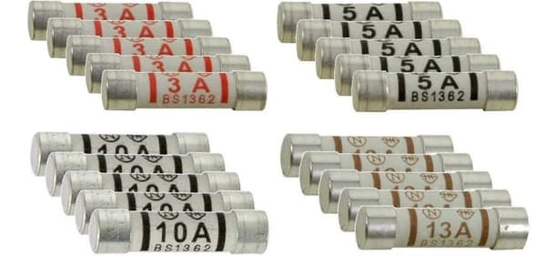 Set med 20 blandade elektriska säkringar