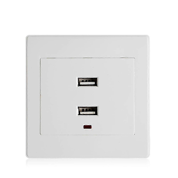 Dubbel USB Vägguttag Laddare AC/DC Strömadapter Kontakt Uttagsplatta Panel