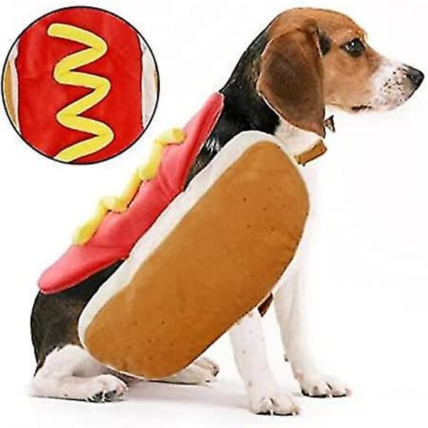 Hot Dog Design lemmikkiasu, hauska lämmin huppari koirille ja kissoille Halloween jouluvaatteet Cosplay M