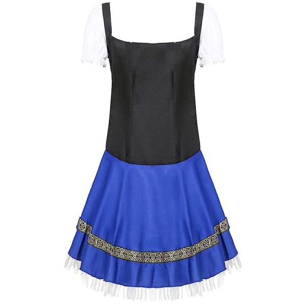 Klassisk bayersk Oktoberfest kostym Karneval Beerfest Krogklubbar Wench Cosplay Fancy festklänning Halloween Black L