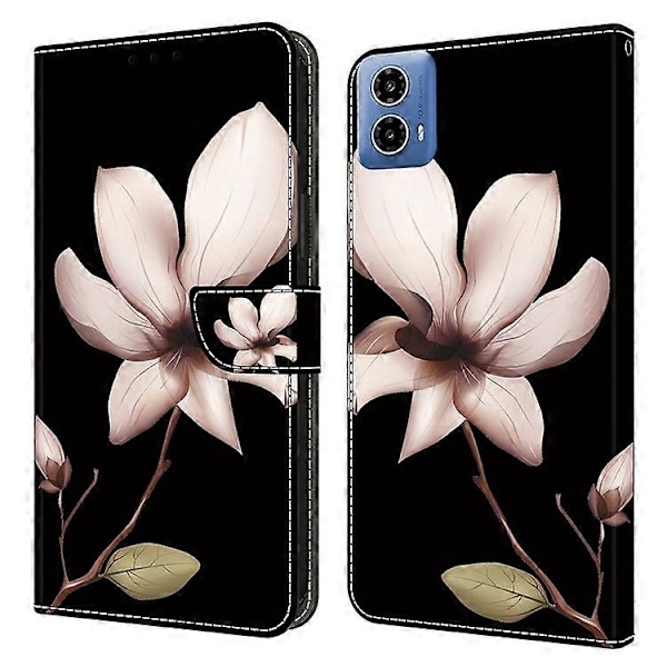Kompatibel for Motorola Moto G34 5G Deksel PU Lær 3D Mønster Lommebok Telefondeksel med Stående Funksjon Pink