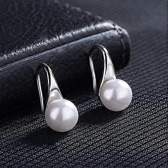 Perleøredobber for kvinner, 925 Sterling Sølv Krokøredobber