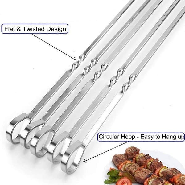Barbacoa 10 stk. rustfritt acetat, asar, barbacoa-paller, 38 cm