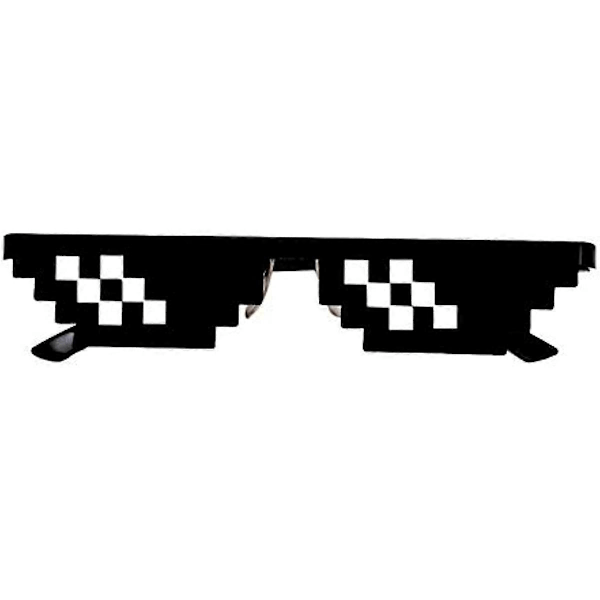 2 par Premium Kvalitet Rolig Leksak för Barn Thug Life Glasögon 8 Bit Pixel Deal with IT Solglasögon Unisex Leksak B