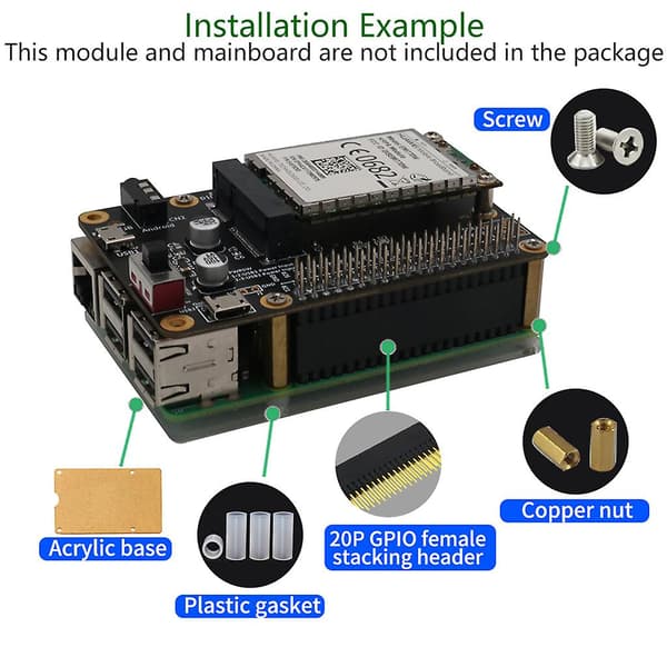 2x20-pin 40Pin Ekstra Høj Hun Stacking Header til Pi Model B+ Pi 2 3 4B med Akryl Base 5220