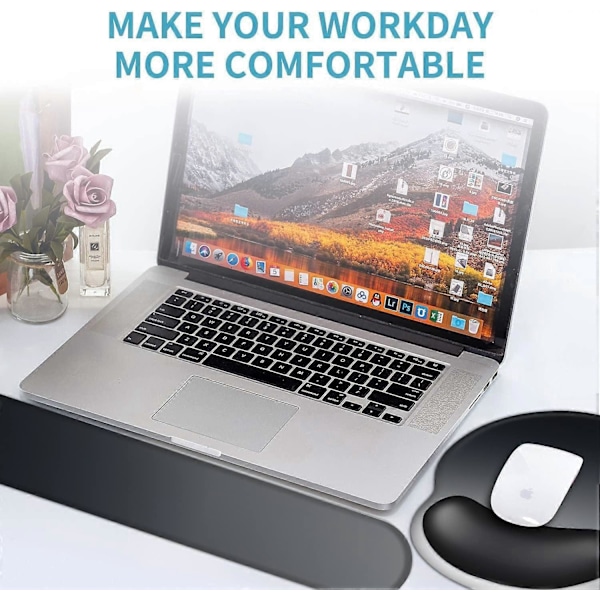 RICHEN Tangentbords handledsstöd och musmatta med handledsstöd, Memory Foam Set för Gaming och Kontor, Bekväm & Lättviktig för Enkel Skrivning & Smärtlindring