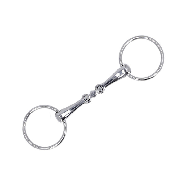 Heste Snaffle Rustfrit Stål Fleksibel Leddelt Bærbar Rustsikker O Ring Hestebidsel til Hestevæddeløb